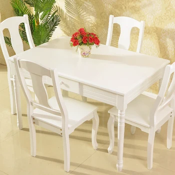 Hot Selling Dining Room Furniture Customized Modern White Wood Dining Table Set - Buy Dining ...