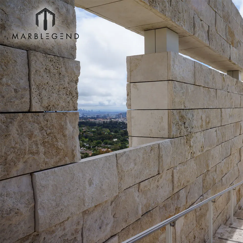 
Chinese beige travertine natural finished used for outside wall 