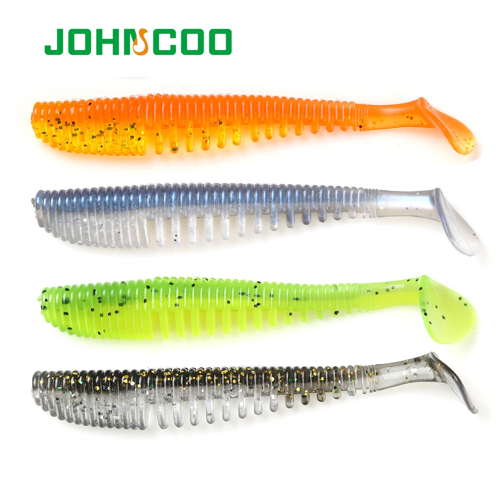 

JOHNCOO Fishing Lure UV Soft Bait 85mm 2.8g Swimbait Silicone Soft Lure Wobblers Shad Worm, 6 colors