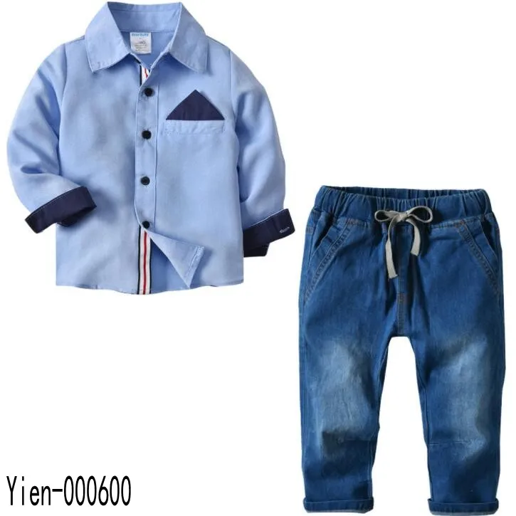 

2018 fashionable handsome boys long suits spring autumn hot sale baby boy clothing, Blue