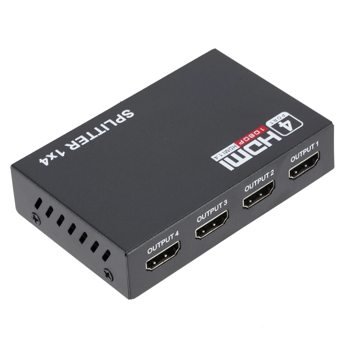 

HDMI Splitter Full HD 1080p Video 1X4 Split 1 In 4 Out hdmi Switch Switcher Amplifier Display Adapter For HDTV, Black