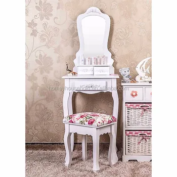 Small Cream White Wood Furniture Mdf Girls Dresser Vanity Table