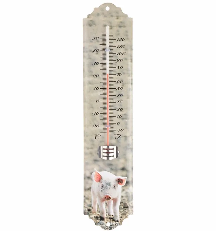 Esschert Design Farm Animal Horse Prints Outdoor Metal Thermometer