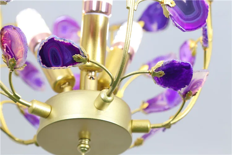 wholesale modern contemporary purple agate stone natural small vintage pendant lights