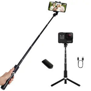 Selfie stick tripod/Most Hot Sale Phone Selfie Stick With Bluetooth Remote Control Can Use As A Tripod For Phone And Camera.