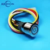 P 19mm Flat round momentary or latching ring power logo led with MOLEX connector switch