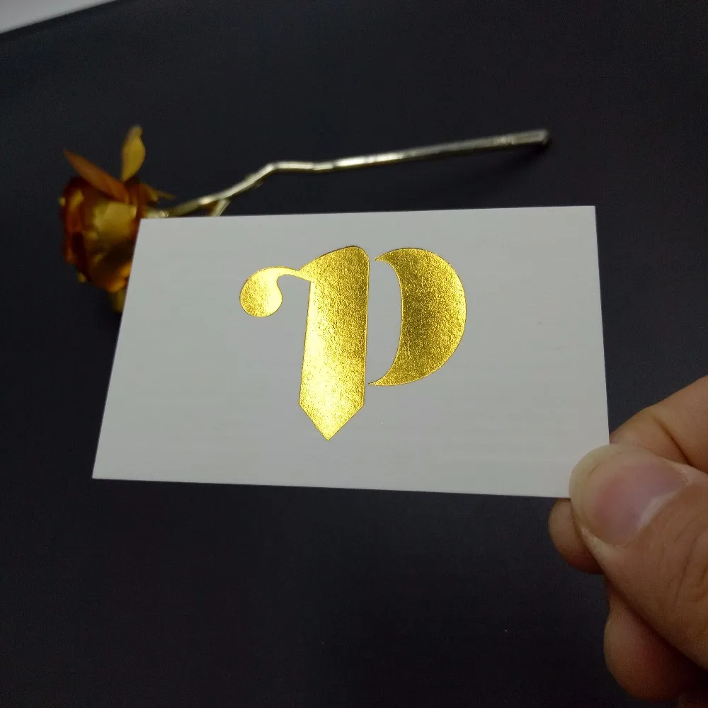 Letterpress Business Customised Gold Hot Stamping Name Card 4c+4c Cmyk