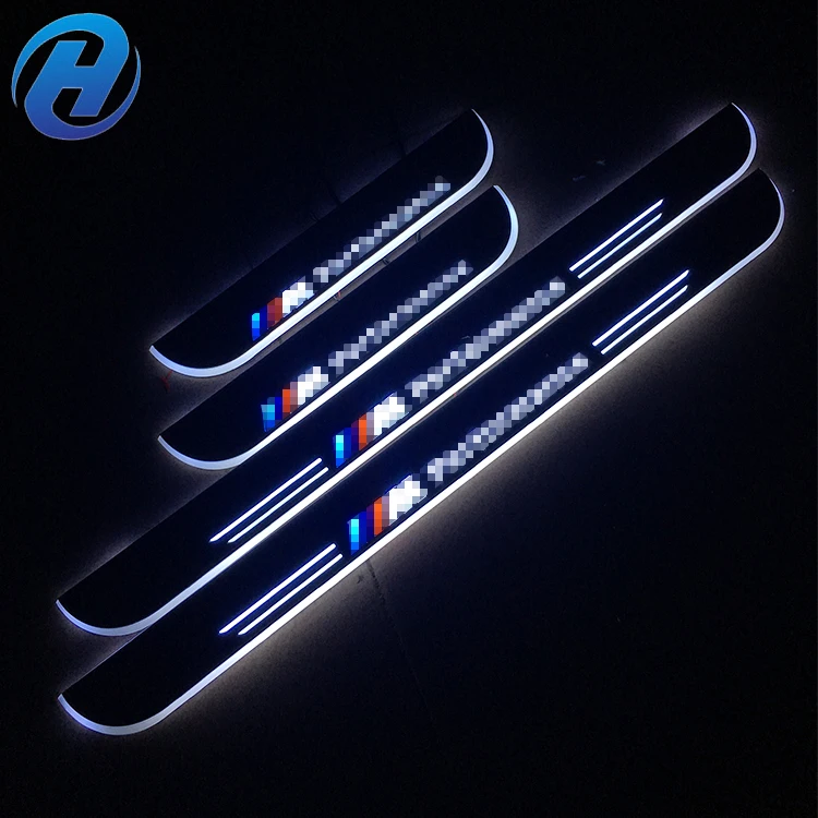 Factory Direct Sales Door Sill Plate With Led, Led Moving Door Sill Scuff Plate, Wired Led Door