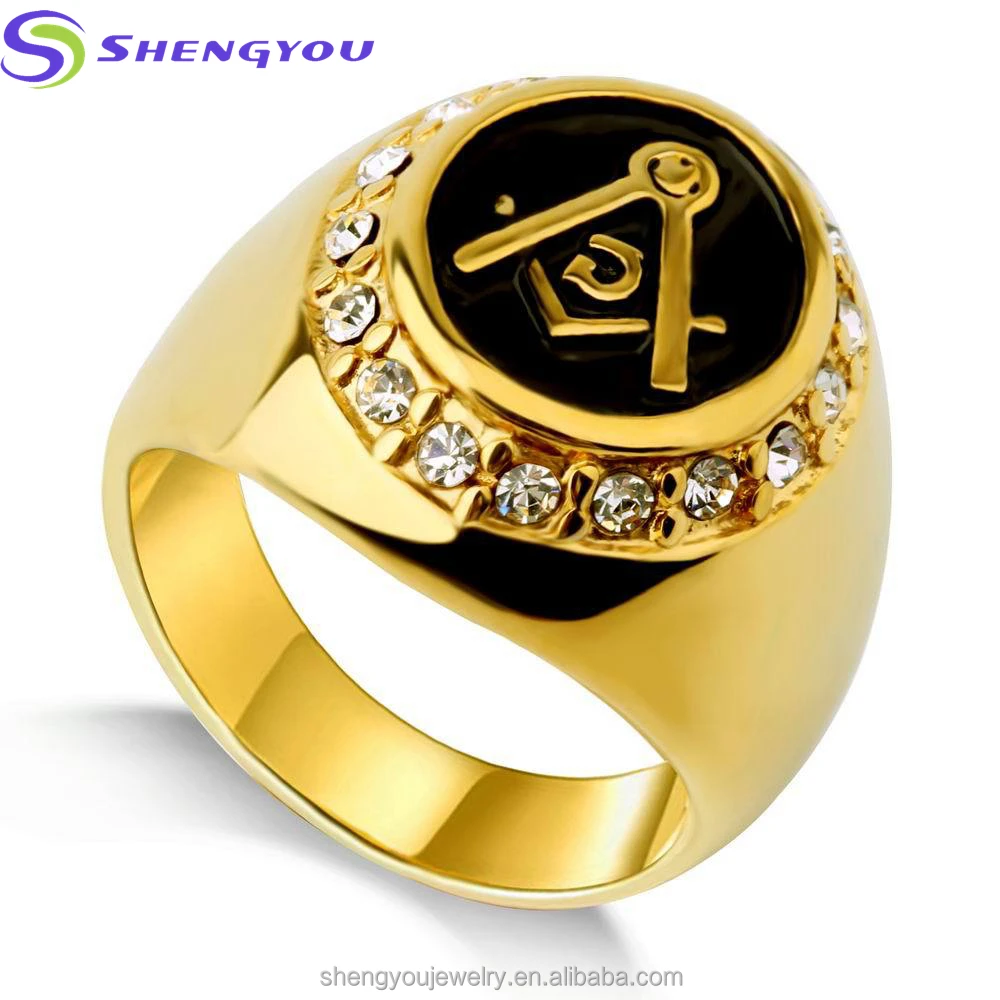 

Wholesale Jewelry China Gold Ring Masonic Stainless Steel ring
