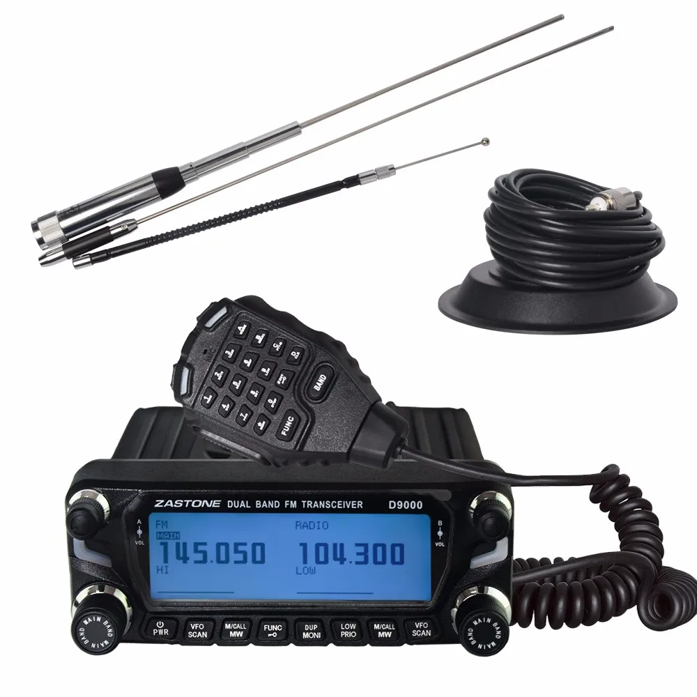 

Zastone D9000 50W Car Walkie Talkie 50km UHF VHF Mobile Car Radio Transceiver not include antenna, Black