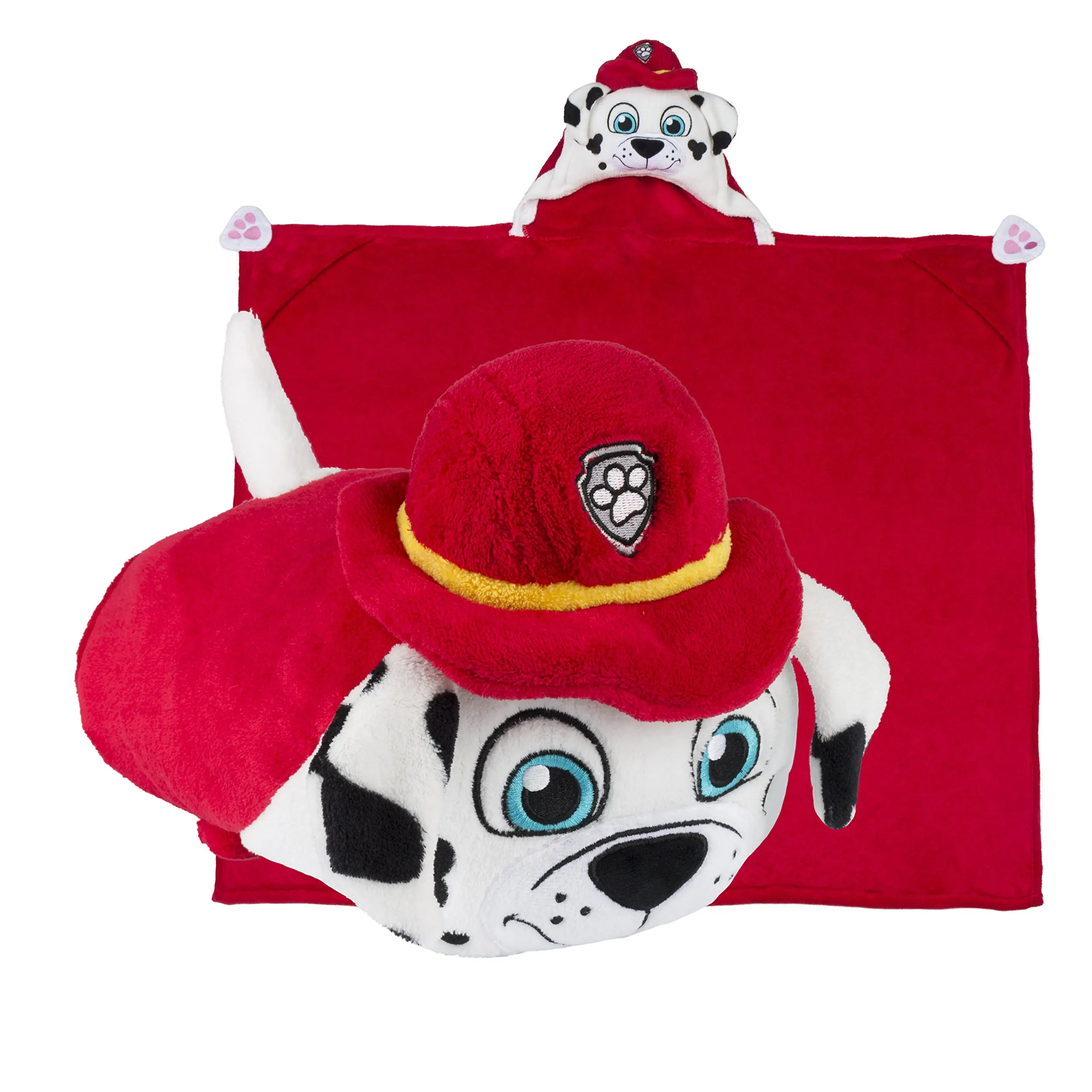 Comfy Critters Stuffed Animal Blanket – PAW Patrol Marshall – Kids huggable pillow and blanket perfect for pretend play, travel, nap time.