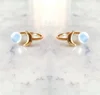 New design 925 Sterling silver boho gold moon natural Moonstone ring