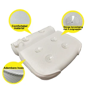 Image of luxury square memory soft 3d air mesh fabric home tub spa bath pillow made in china with suction