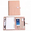 New USB lock PU leather powerbank planner 6000 mAH power bank notebook