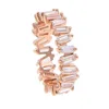 18k 24k rose gold baguette cubic zirconia wedding engagement CZ 1 gram gold ring