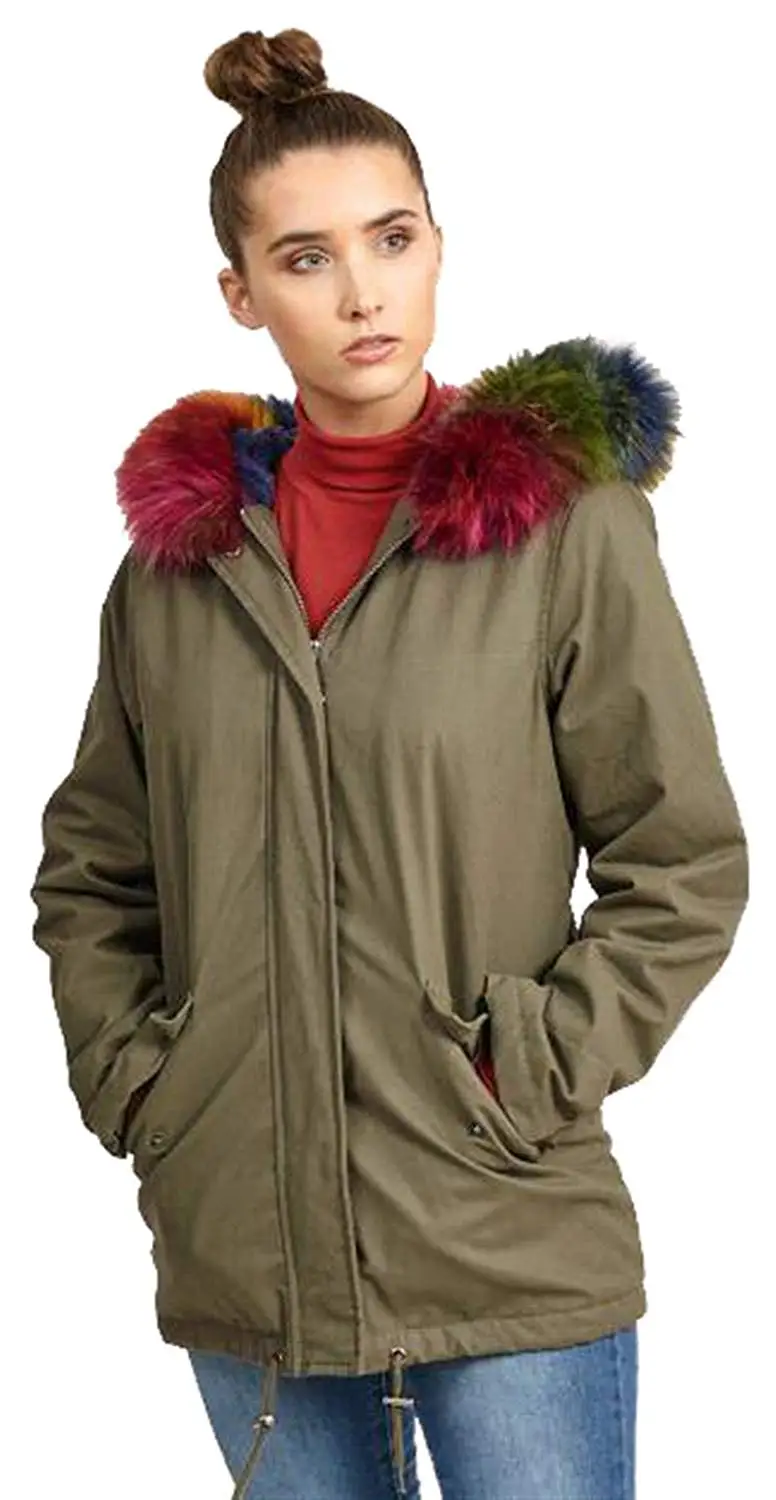 rainbow parka coat