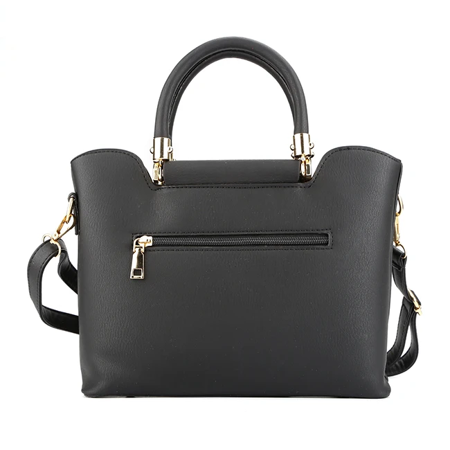 7429-Classic style two compartments hard handle women smooth PU handbags