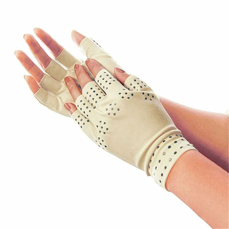 2 Pieces /pair Therapy Fingerless Gloves Arthritis Pain Relief