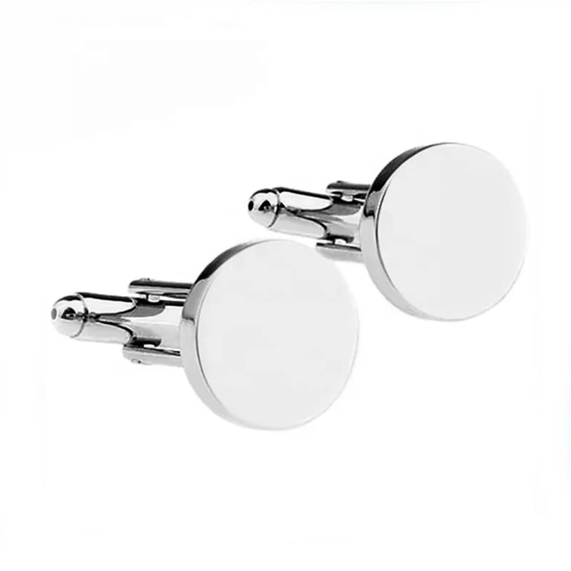 

China Goods Wholesale stainless steel custom round cufflinks for man