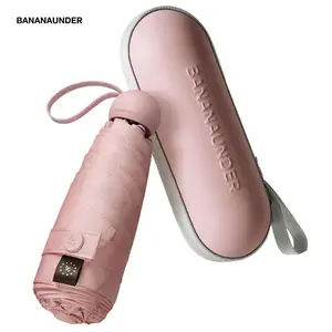 Image of Bananaunder 2019 High Quality capsule umbrella for travel 5 Folding Umbrella with case