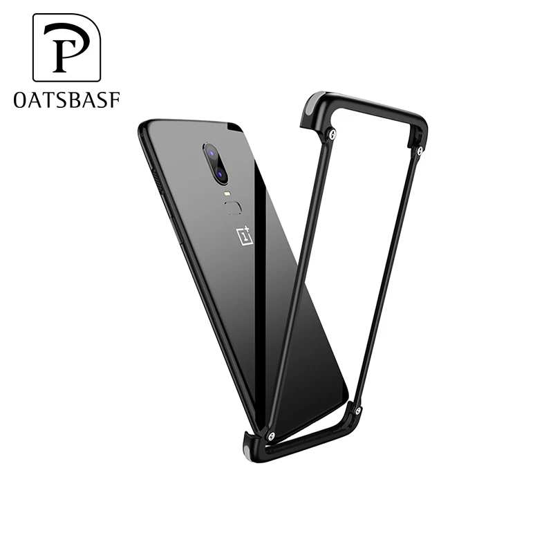 

Wholesale OEM Custom With Air Cushion Aluminum Metal Cover Phone Case For One Plus 6, Black;or other custom color