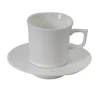 Hot sale plain white cappuccino expresso porcelain coffee cup and saucer for office