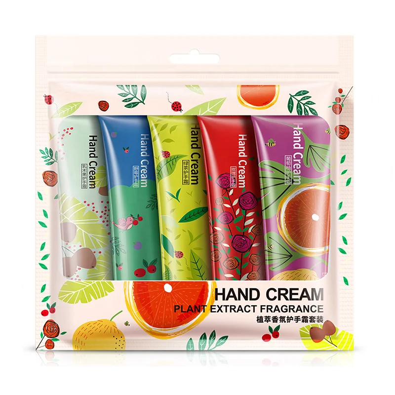 

Mini 5 pcs Aloe Vera Cherry Blossom Plant Extract Moisturizing Hand Cream Set