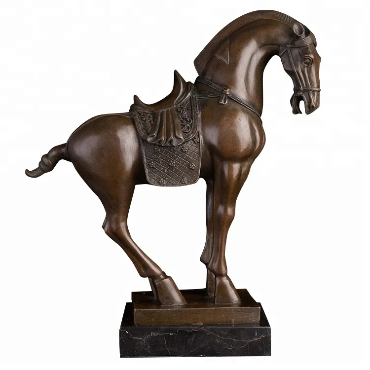 

DW-135 Chinese War Horse Bronze Statue Sculpture Animal Figurine Metal Modern Art for Study Room Office Desktop Decor