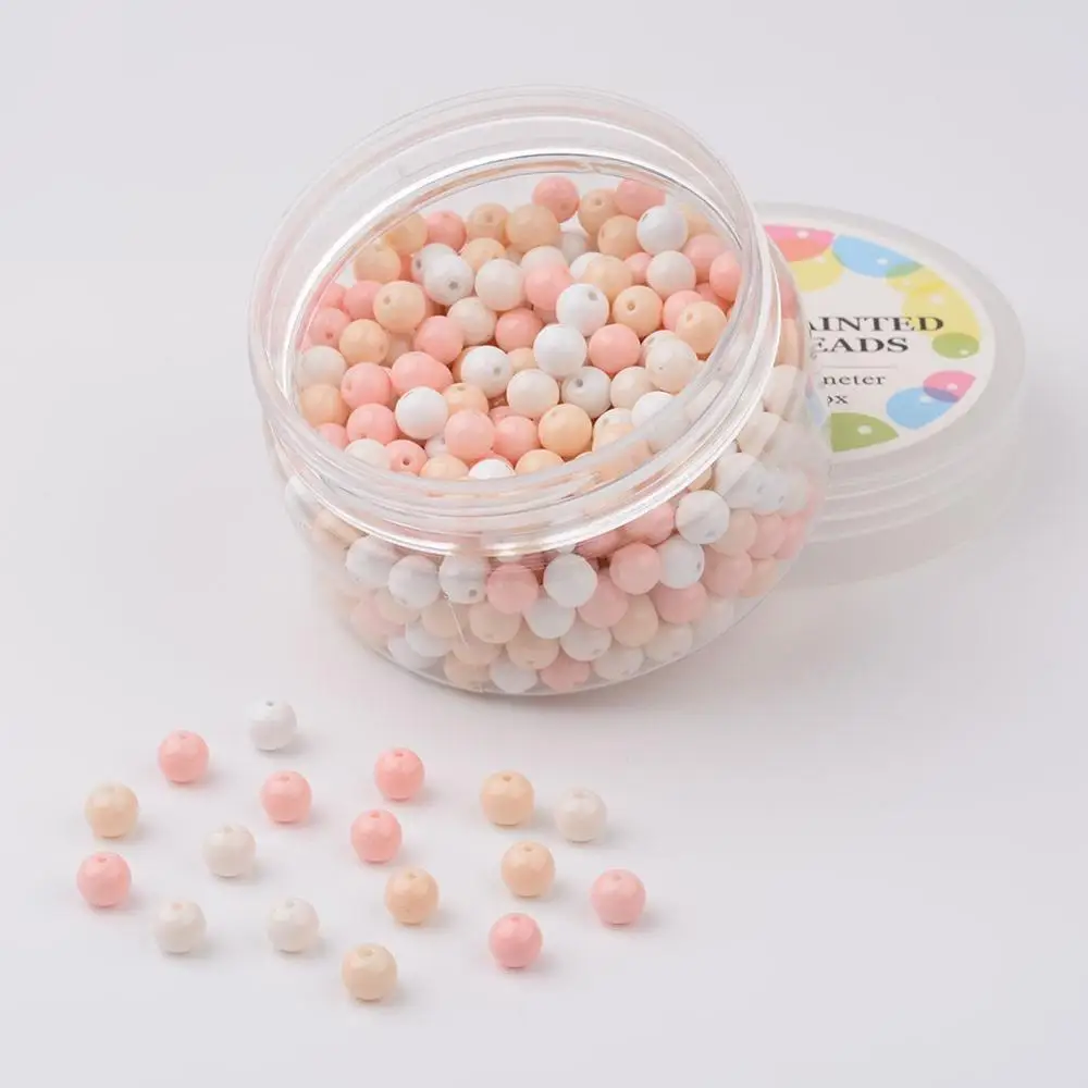 

PandaHall 6mm Environmental Dyed Round Baking Painted Beads