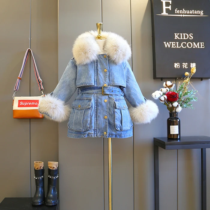 

New Premium Wholesale Denim Jackets Suppliers Jean Jacket Girls Babies Winter Coat Import China Products, As picture