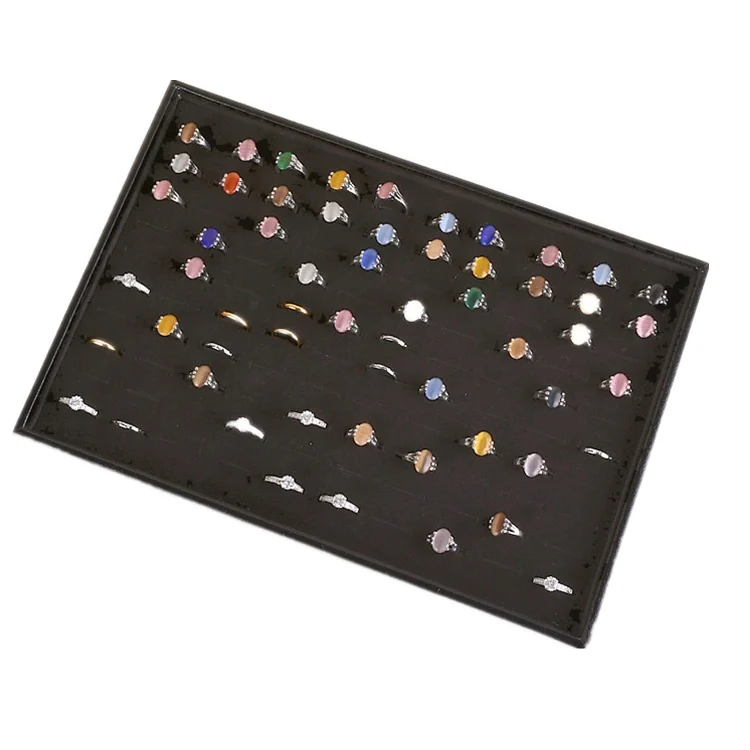 

100 slots Black MDF with Velvet Rings Display Storage Tray