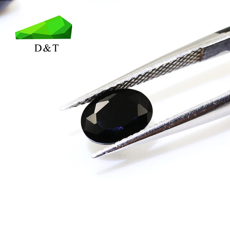 

natural gemstone china oval cut 6x8mm black saphire stone gemstone cutting machine