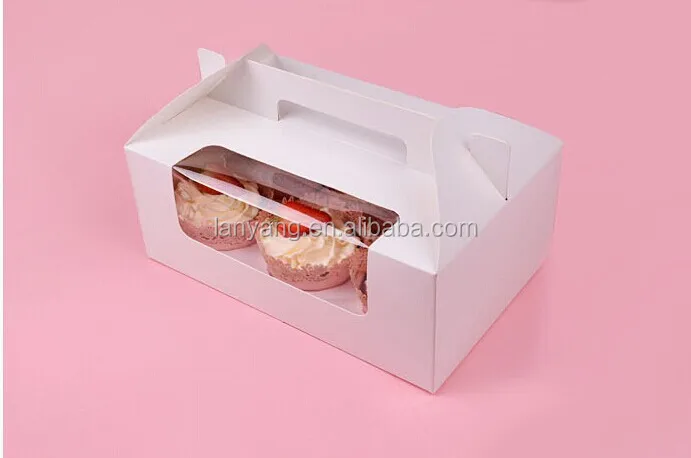 Wholesale Cheap Cupcake Boxes,Mini Cake Boxes With Window For 2,4 
