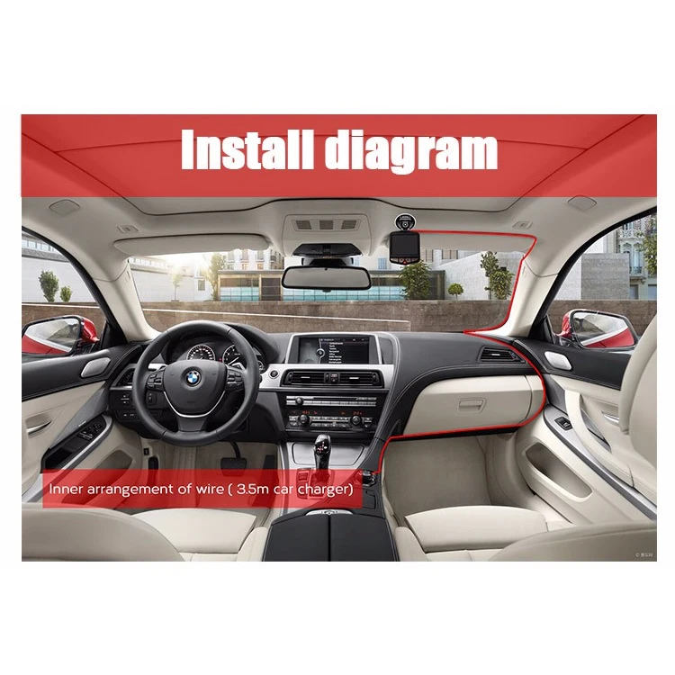 Dash Cam DVR Car Driving Recorder FHD 1080P, 6-Lane 170' Wide Angle Lens, WDR, Parking Monitor, Loop Recording, Motion Detection