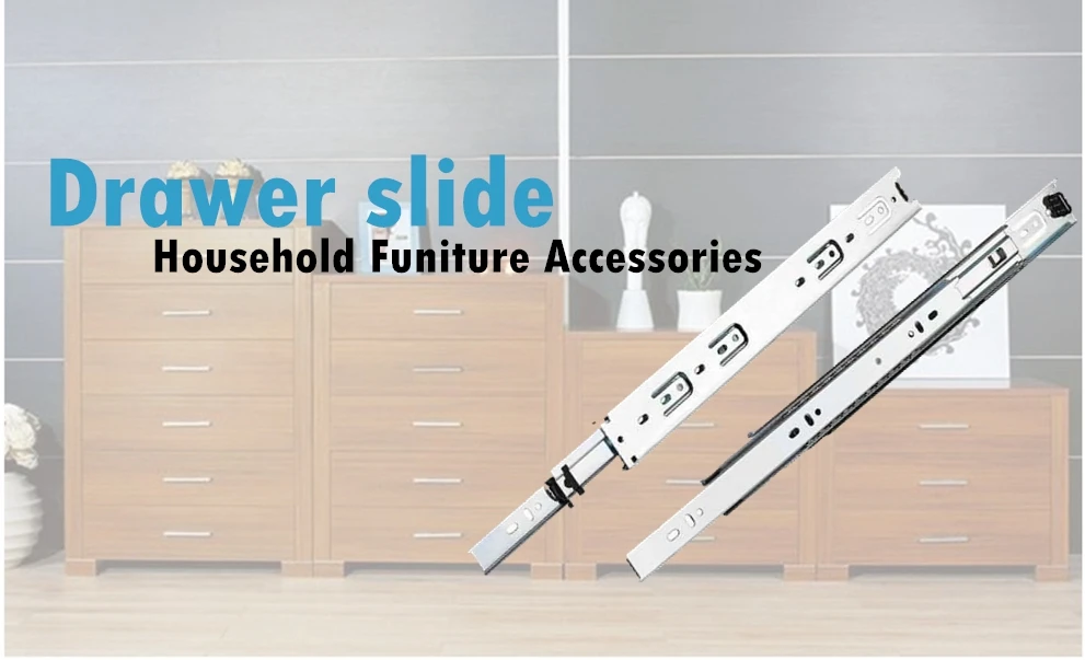 kitchen cabinet ball bearing drawer slide telescopic channel