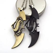 DC Superhero Collestion Batman Superman Metal Chain Pendant Necklace 10pcs/lot