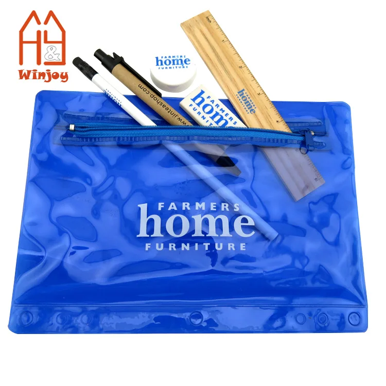 Custom Cheap Promotion Gift Stationery Sets,Custom Pvc Pencil Bag