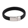 bangle-44 Xuping simple fashion design stainless steel jewelry men leather bracelet