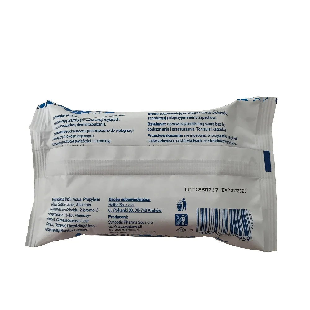 
Hot Sale Personal Sanitary Non-Alcohol Female Cleaning Wet Wipes individual wrapped femimine wipes 