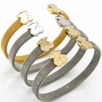 Wholesale jewelry factory price Bear Titanium Bracelet,stainless stee bear bracelet