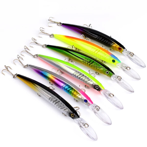 

Fulljion12.55g 15.2cm Artificial Hard Minnow Wobblers Fishing Lures, 6 color as showed