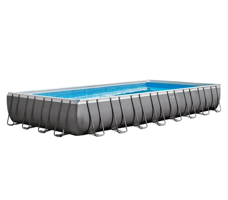 

INTEX 26356 Ultra Xtr Rectangular Pool Set Garden Durability Large Frame Pool Swimming Outdoor Steel Above Ground Frame Pool, As picture
