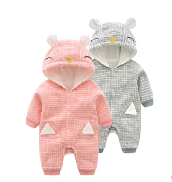 

Newborn Long Sleeve Baby Boy Hooded Romper Jumpsuit Winter Autumn Spring Outwear, Picture