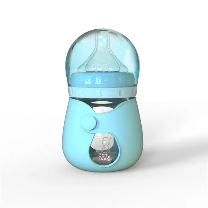 
120ml 4oz infant glass feeding bottles with silicone coating 