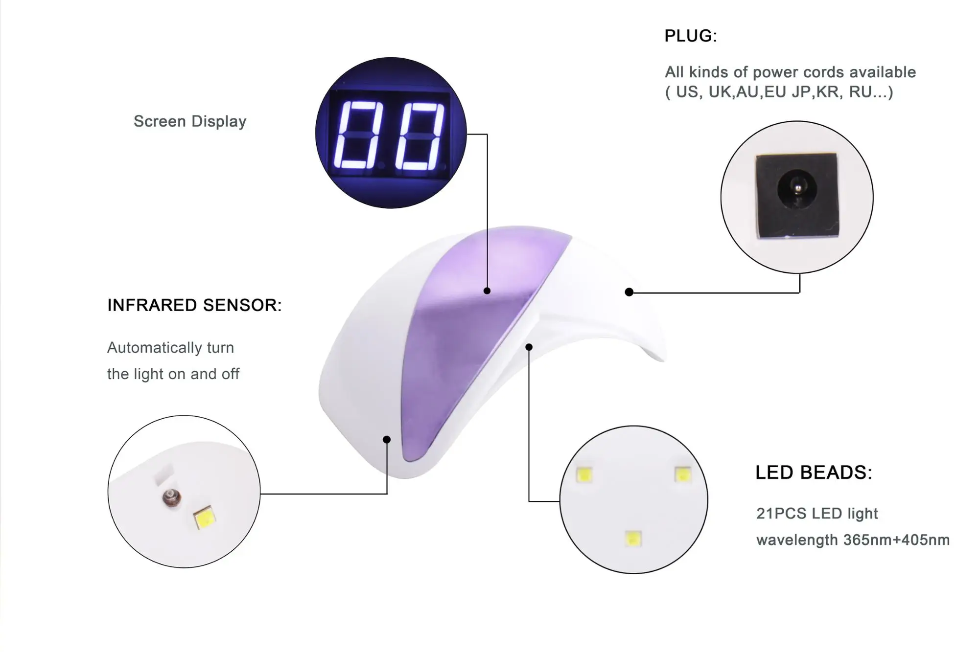 Chinese Led Gel Lamp Sunuv 24w Sun9c 9s Professional Led Uv Nail Lamp Nail Light Nail Dryer Uv Lamp
