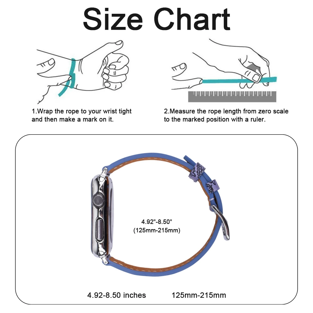 High Quality Oem Printed Genuine Leather Watch Strap For Apple Watch