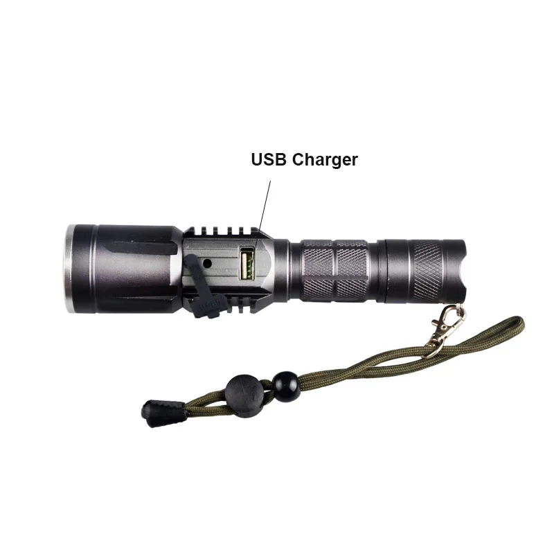 Multi-function 4 Modes G700 Zoomable Waterproof XM-L U2 USB LED Rechargeable Torch