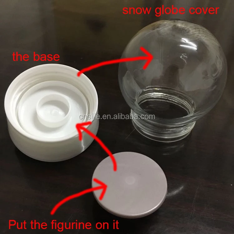 Custom made Plastic DIY inside snow globe for Christmas decor