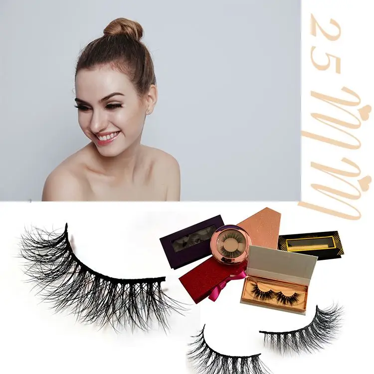 

Natural thin band false 3d mink eyelashes, Black