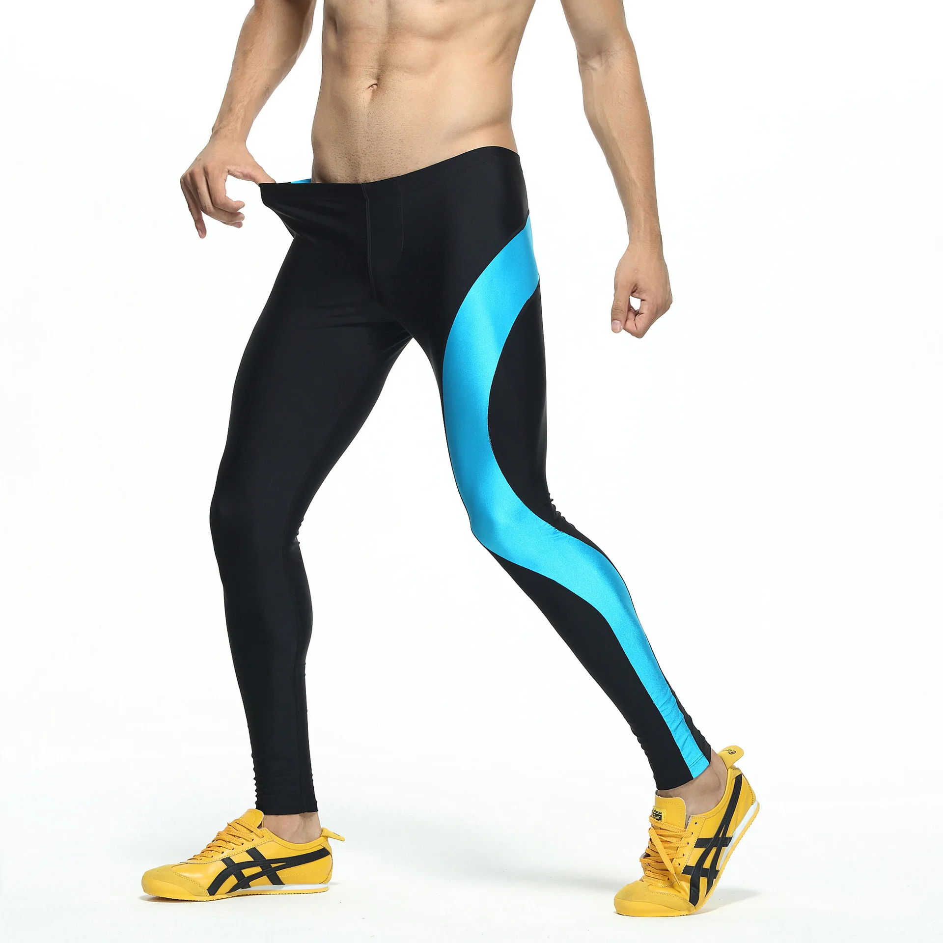 

High quality custom colorful high waist seamless tight compression sublimation fitness men sports leggings, Coloful;customized colors